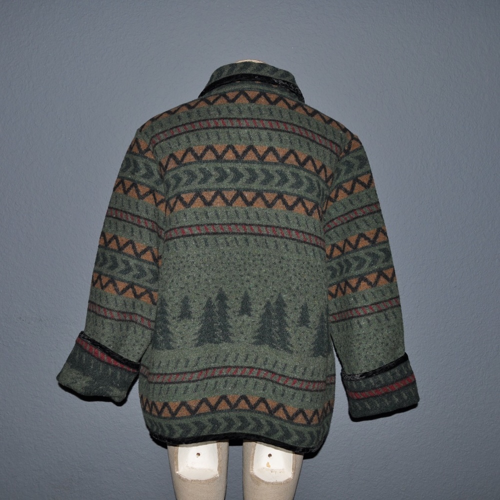 Vintage COLDWATER CREEK Tree Print Blanket Jacket - Picture 5 of 7